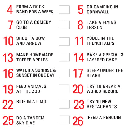 Personalised Bucket Year List Print