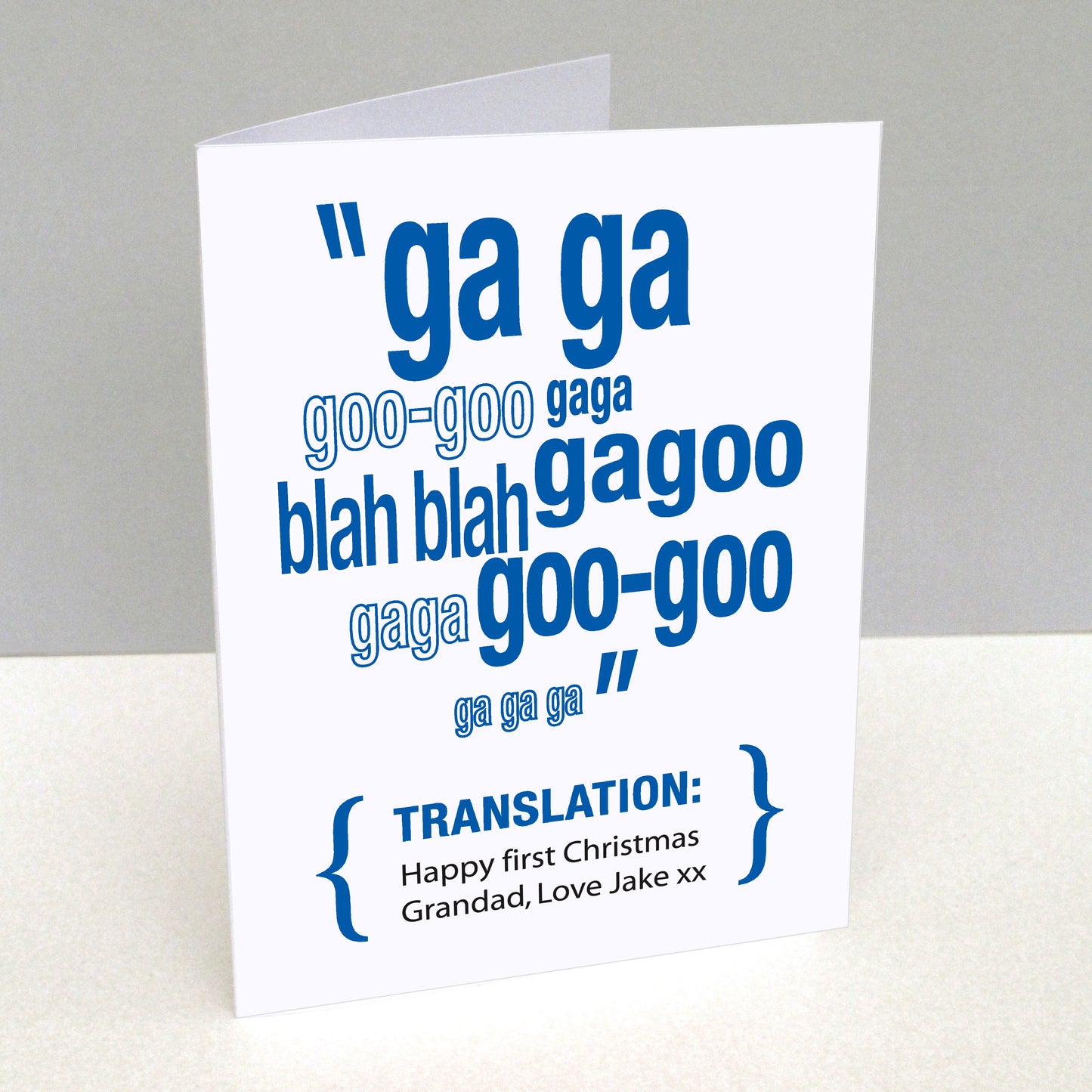 Personalised Baby Translation Christmas Card